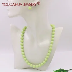 8/10/12/mm Natural Green Shell Round Bead Pearl Necklace/Earring Set,Classic button,Women's Party Gift DIY Jewelry Making/design