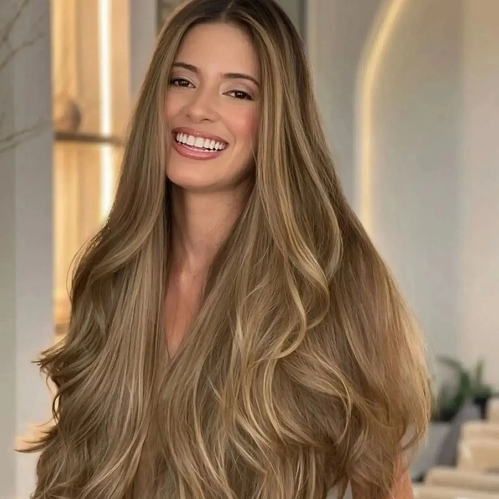 180% High Density Wig Long Wave Synthetic Lace Frontal Wig Ombre Honey Brown Realistic Look Hairline Wig High Temperature Silk