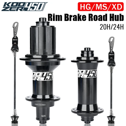 Imagen 2 del producto Koozer450 buje de bicicleta de carretera bujes de freno en V delantero 20 agujeros cubo de rueda trasera 24 agujeros 1:1 o 2:1 HGR XDR MSR 8 9 10 11 12 velocidades