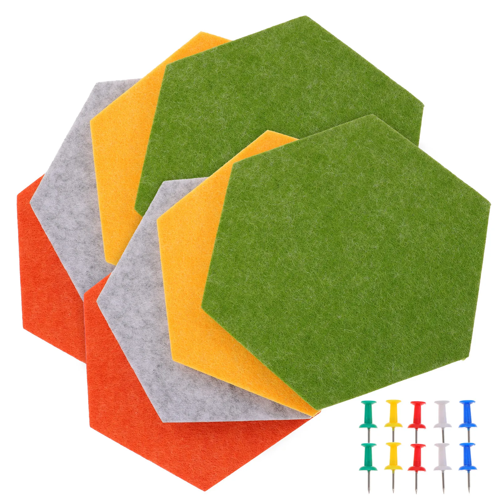 

8Pcs Hexagon Felt Boards Colorful Wall Mount Pin Board Office Home Memo Bulletin Board Adhesive Felt Display Panel
