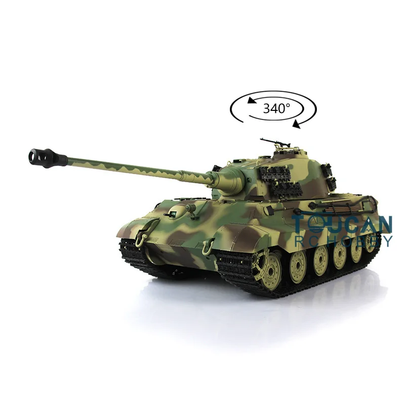 2.4G Heng Long 1/16 7.0 Plastic German King Tiger RTR RC Tank Model 3888A Infrared Battle Military Vehicle Toy TH17517