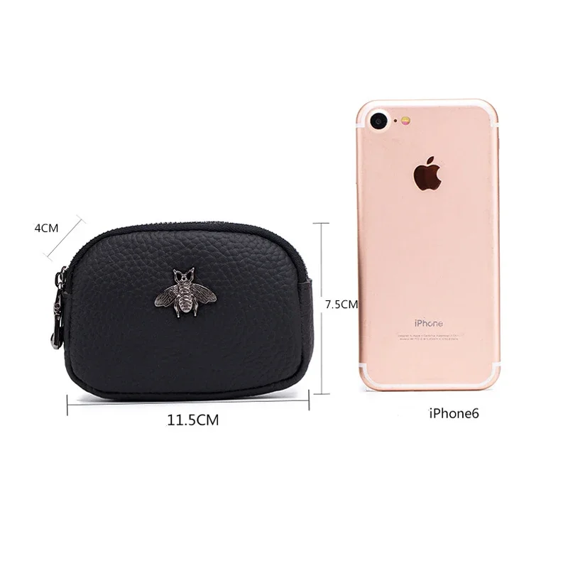 حقيبة تخزين للسفر بسحاب مزدوج من الجلد الطبيعي ، محفظة عملات معدنية نسائية ، حقيبة صغيرة ، حقيبة تخزين ، محفظة صغيرة ، وصول جديد