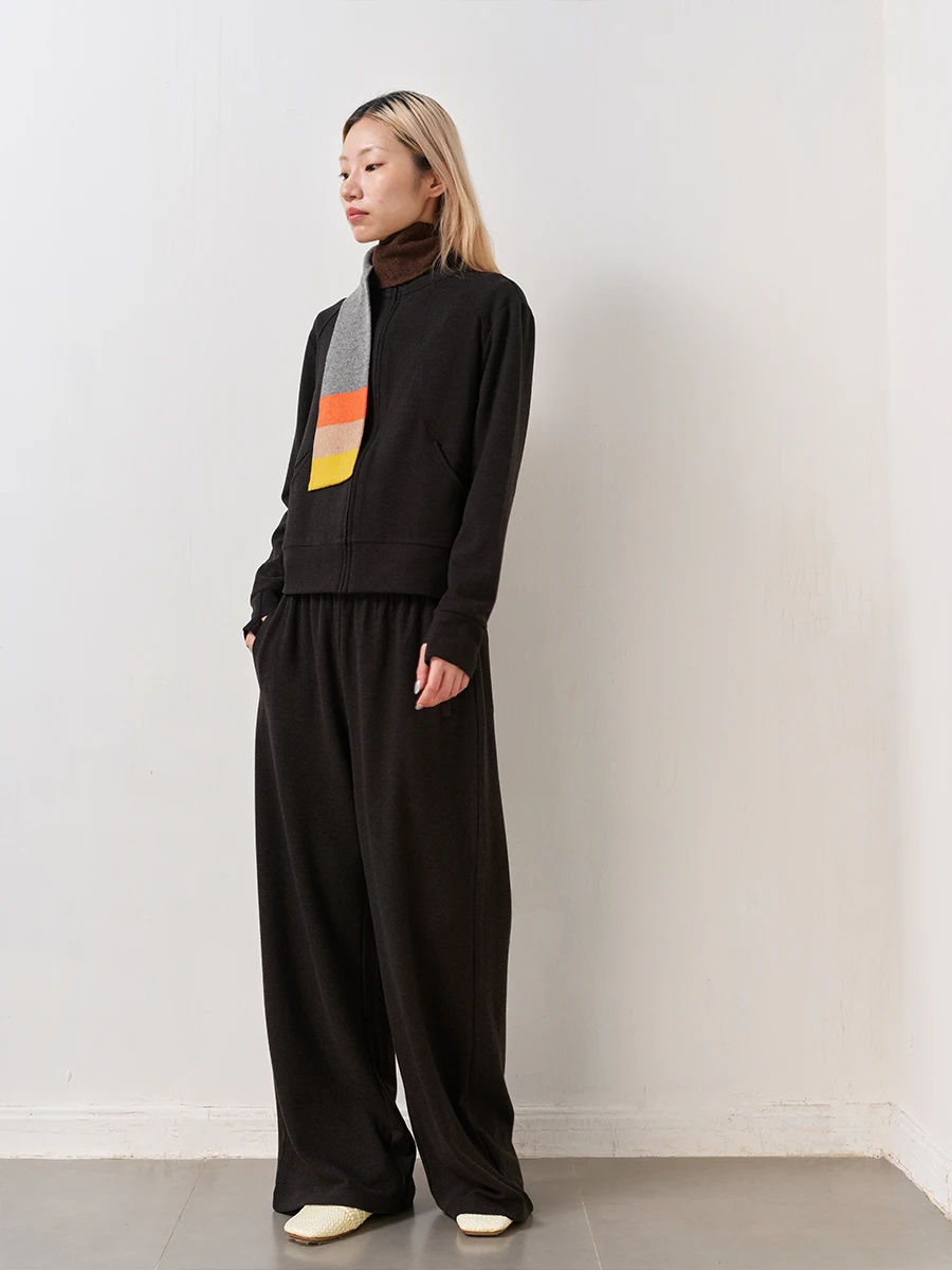 

Spor Knitted Casual Wear Women's Health Faion Set Autumn Winter New Arrival Long Sve Stand Fit Zipper Closure Jaet