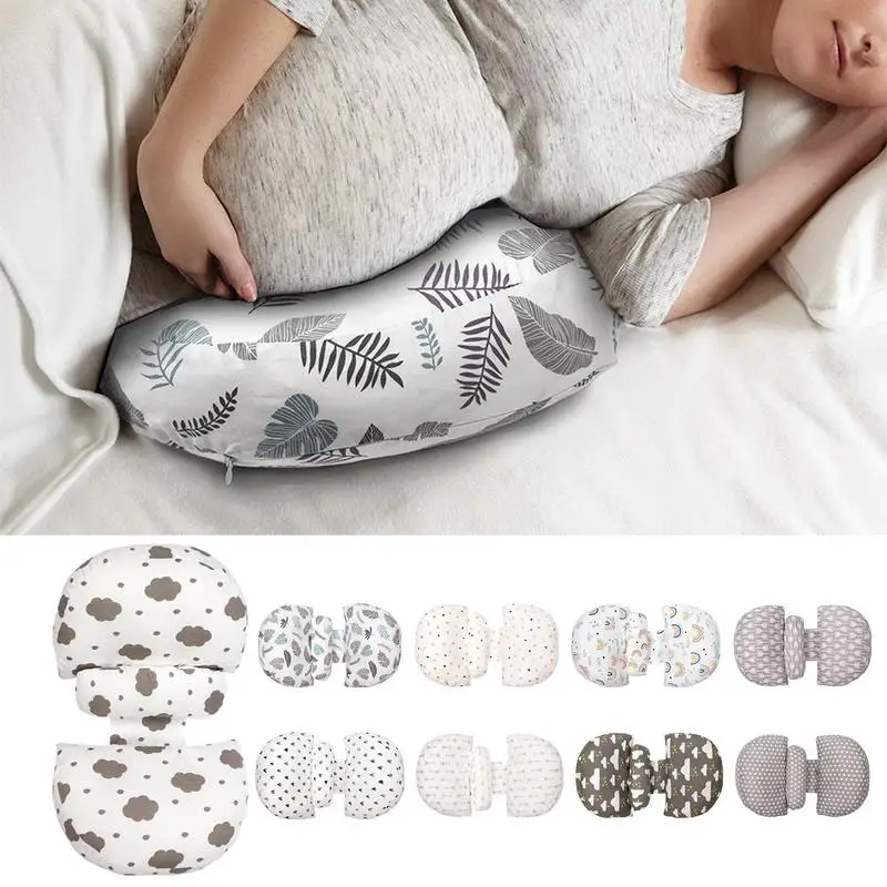 Almohada de cuña de algodón transpirable para mujer, cojín de apoyo para dormir de maternidad, color sólido, para el cuerpo