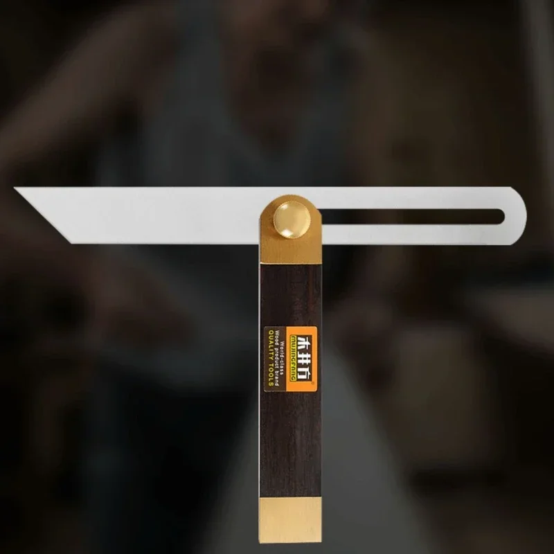 Маркировочная линейка для деревообработки, регулируемые угловые калибры, квадратная скользящая Т-образная фаска с деревянной ручкой из черного дерева, инструмент для измерения уровня