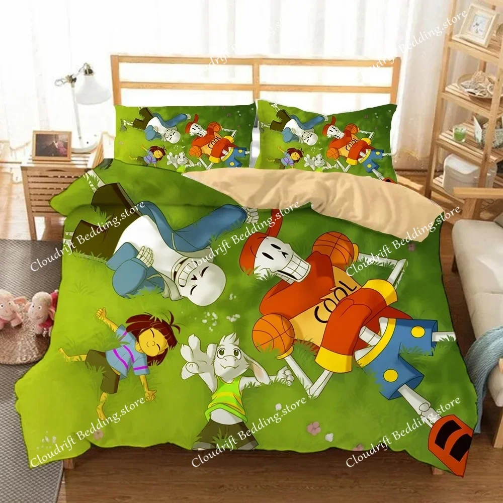 

Game Undertale Sans 3D Printed Duvet Case Pillowcase Bedding Set Twin Full Queen King Size For Kids Bedroom