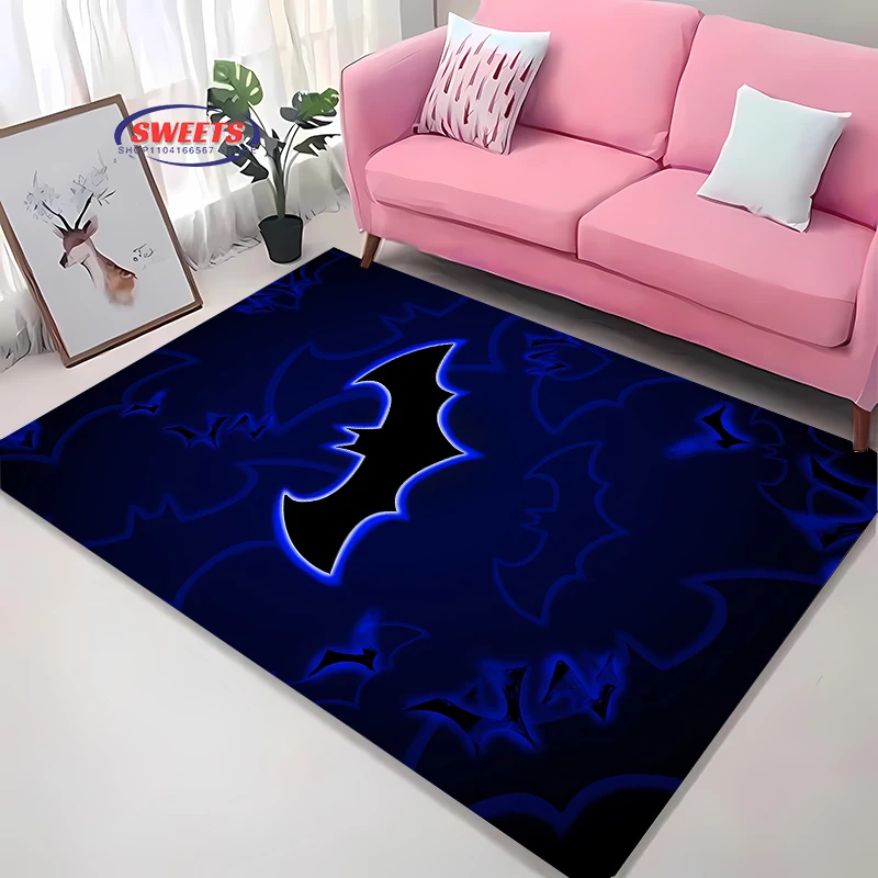 NO.1 Batman Logo Theme Carpet, Living Room Bedroom Bed Mat, Comfortable Non-slip Durable Rug, Modern Simple Style, Washable Rug