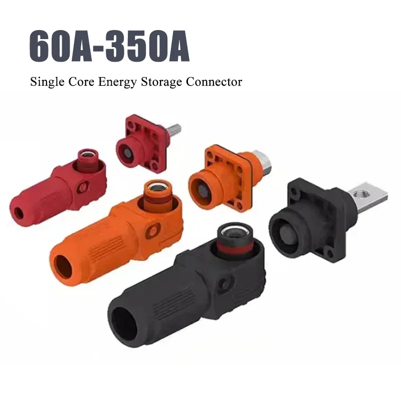 60A-350A Single Core Energy Storage Connector 200A 250A Energy Storage Plug Socket 350A High Current Wall Mounted Power Terminal