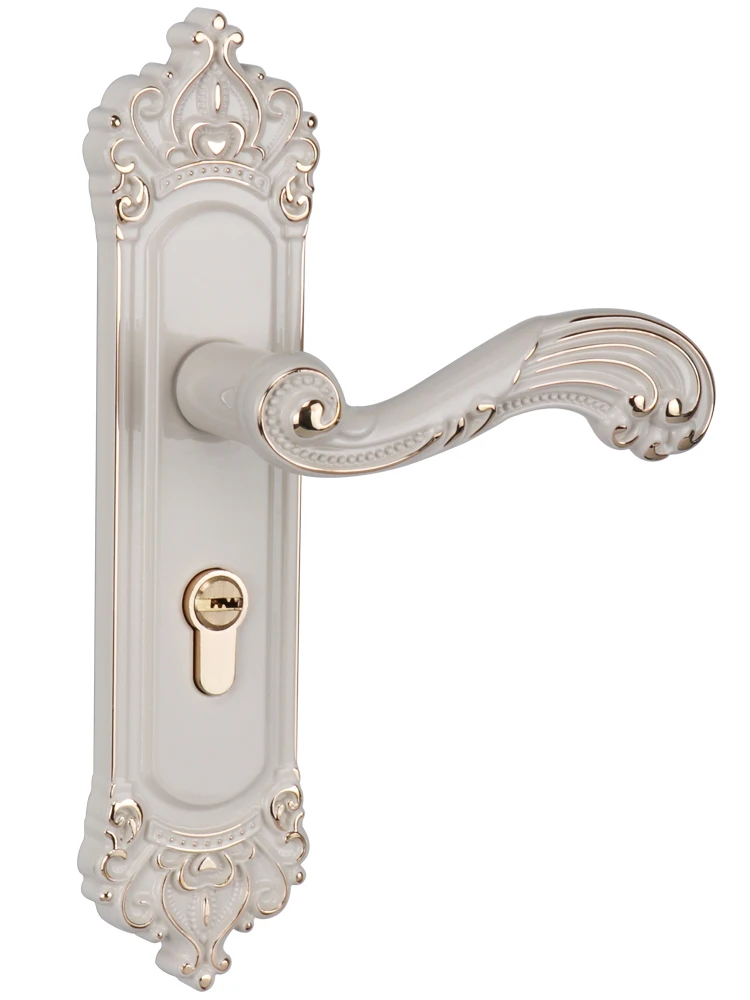 

Yy Solid Wood Door Lock Universal European Mute Ivory White Door Lock