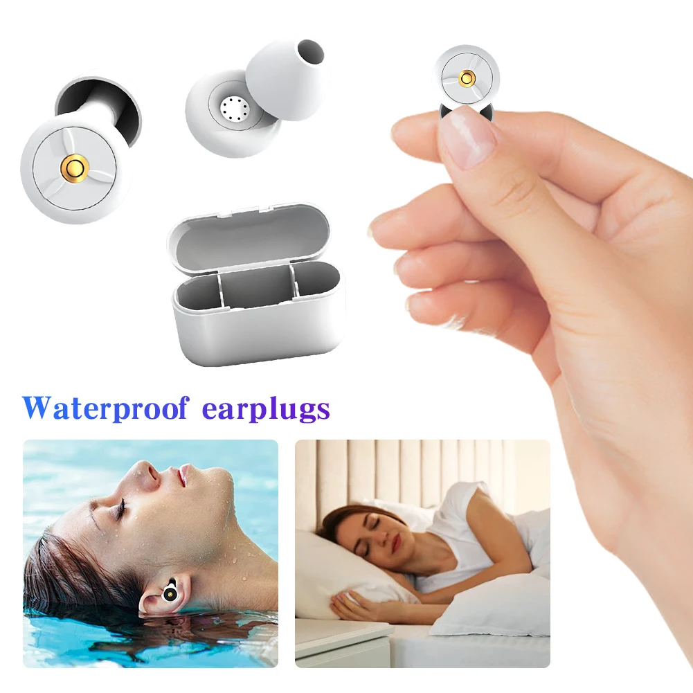 Quiet Ear Plugs Noise Reduction Soft Silicone Earplugs Waterproof Swimming Ear Protector Noise Filtering For Sleep Swim Concerts