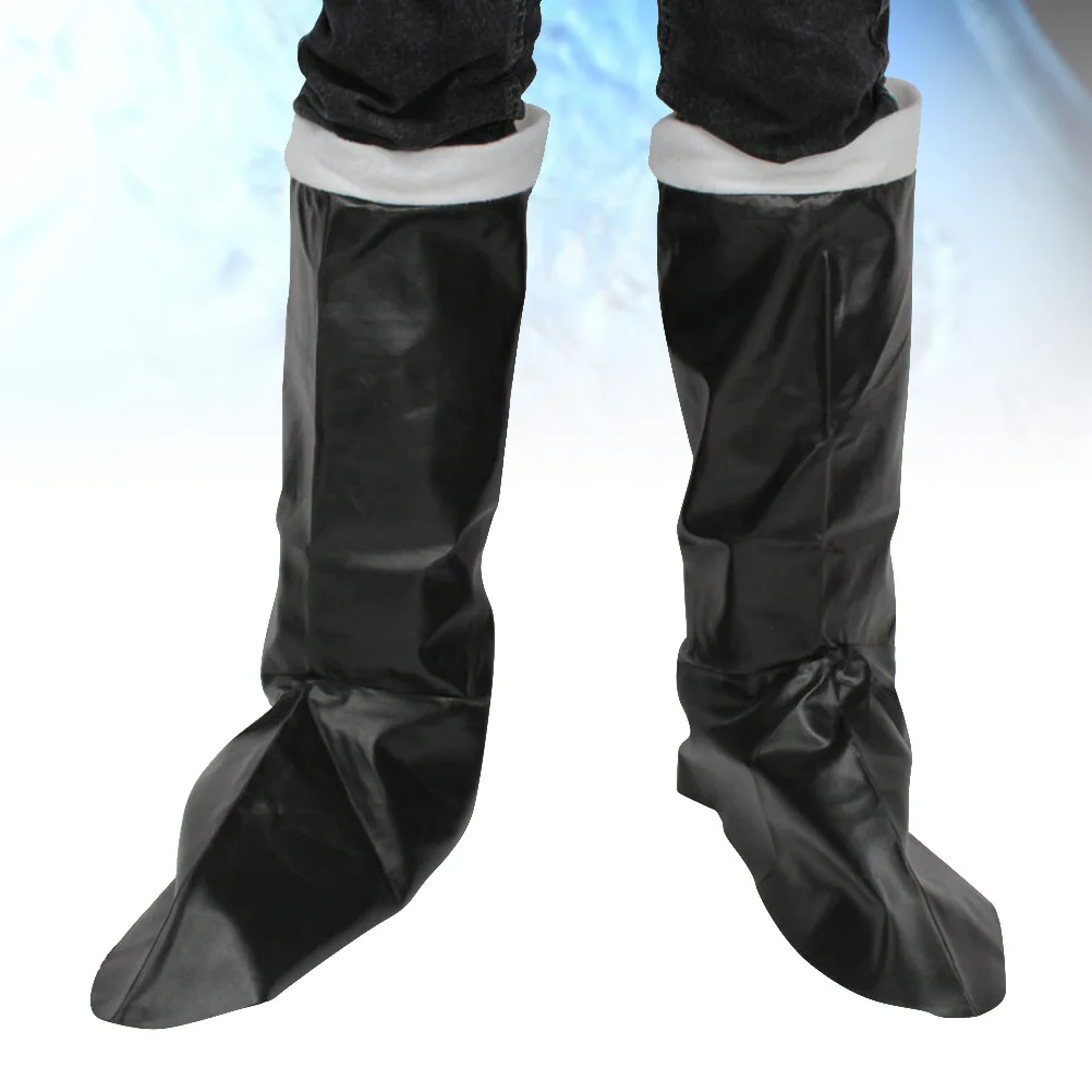 Crianças pu artificial joelho-botas altas cobre traje de natal 10-13 anos de idade adereços cosplay capa de sapato de natal