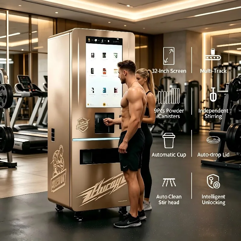 Swimming Pool Protein Shake Vending Machine Touch Screen Self Service Powder Drink Vending Kiosk for Aquatic Center