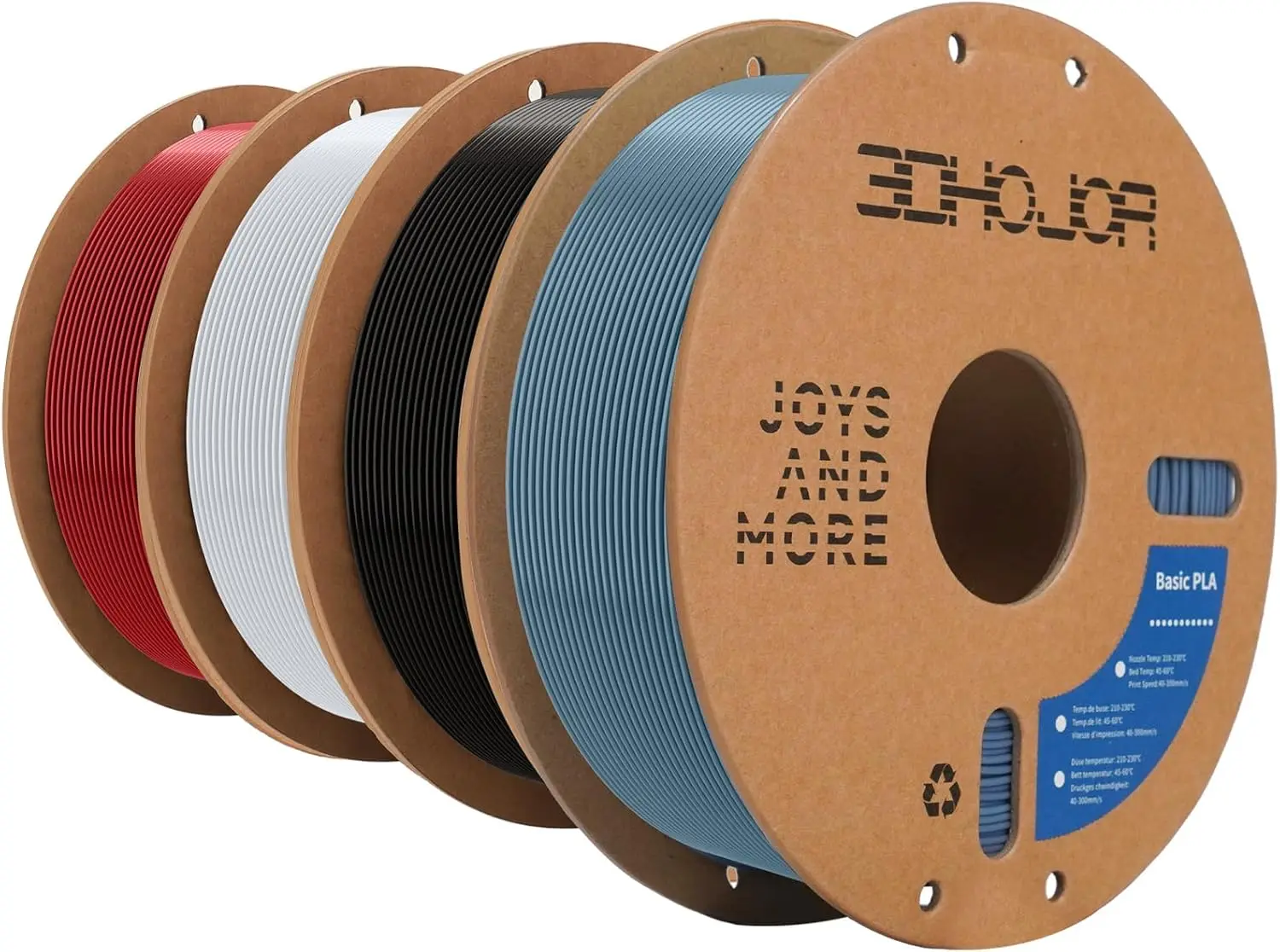 

High-Quality PLA Filament Bundle, 1kg*4 Spools, Dimensional Accuracy +/-0.03mm, Compatible with Most FDM 3D Printers