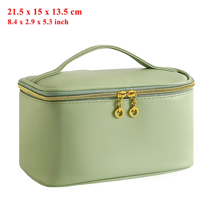 New Faux leather cosmetic bag zipper toiletries pouch waterproof makeup beauty bag travel accessories bag large capacity