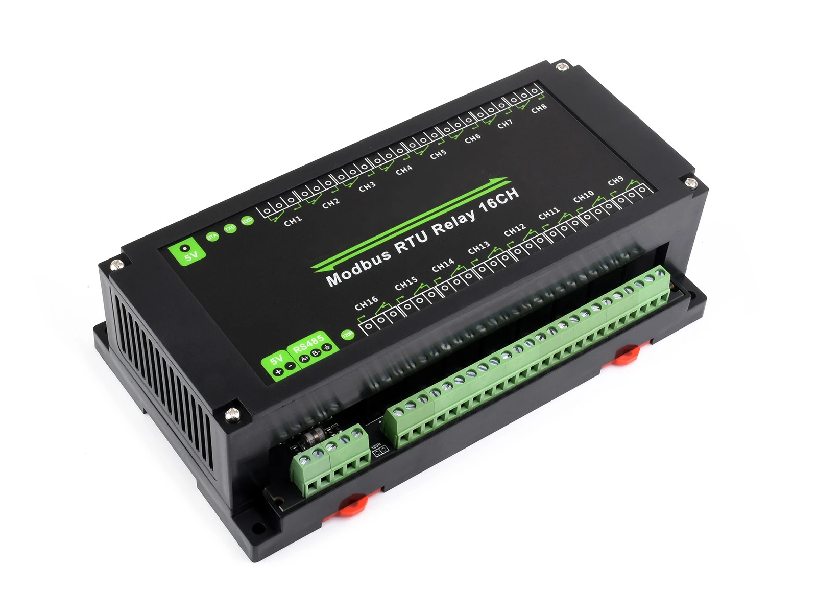 Modbus RTU 16-Ch Relay Module, RS485 Interface, With Multiple Isolation Protection Circuits