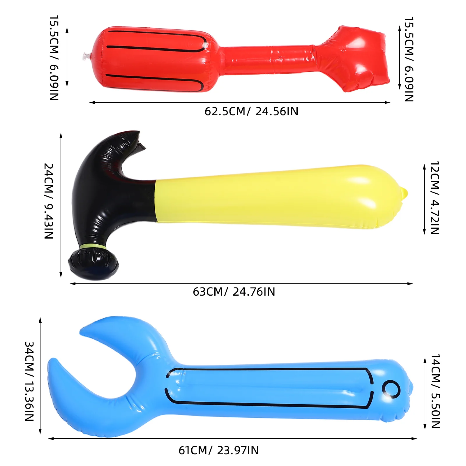 Kit d'outils de Construction gonflable, 1 ensemble, Design réaliste, jeu de rôle pour enfants, cadeaux de fête légers et amusants, événement à thème de Construction