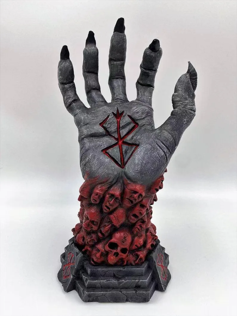 Berserk Figur Hand des Gottes Statue Anime Handgefertigtes Harz-Ornament Halloween Skelett-Figur Schreibtisch-Dekoration Gruselige Requisiten – Detail 3
