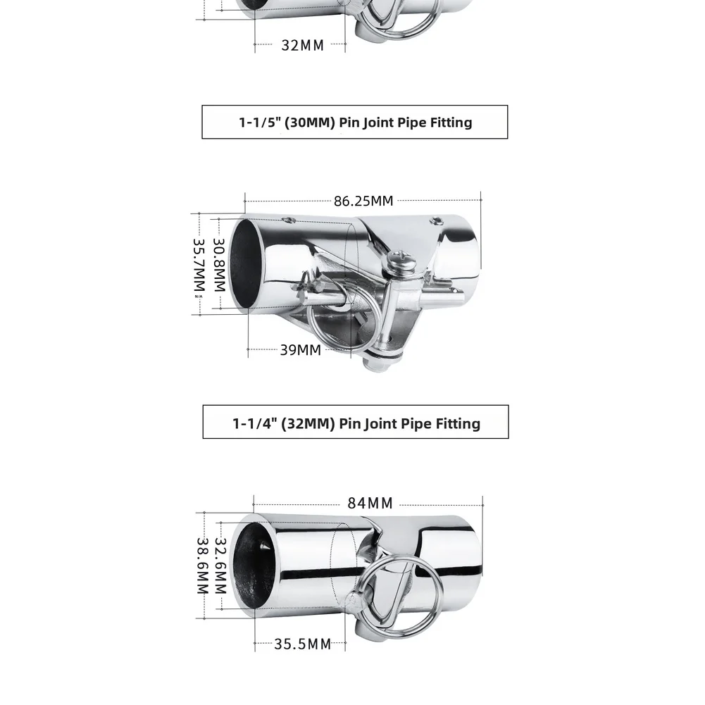316 Stainless Steel Swivel Pipe Connector For Yacht Boat 22-32mm Pipe Connector Swivel Joint  Marine Swivel Pipe Connector
