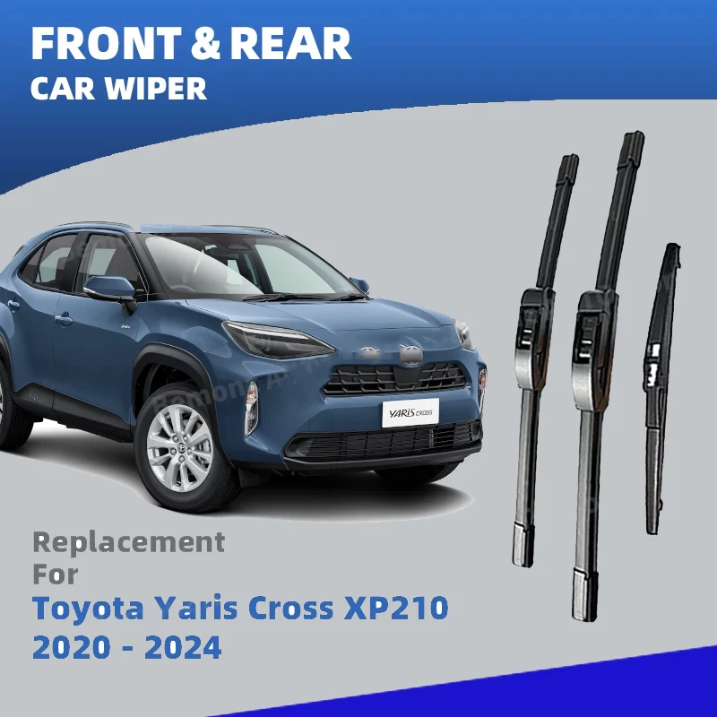 

LHD Front Rear Windshield Wiper Blades For Toyota Yaris Cross XP210 2020 2021 2022 2023 2024 3pc Windscreen Window Accessories