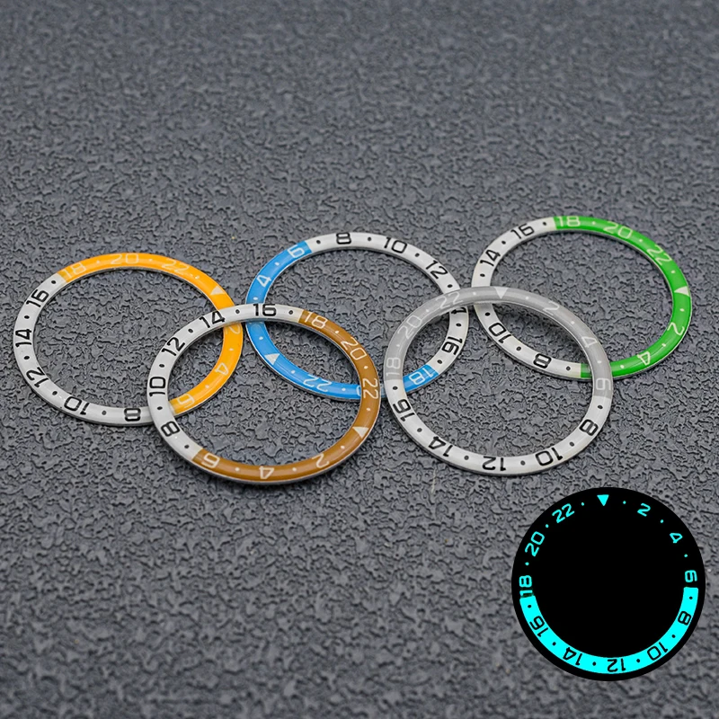 Mod 38mm SKX007 inserto lunetta in resina C3 verde luminoso adatto a Seiko SKX007 SKX009 SRPD cassa dell'orologio NH35 NH36 movimento parte dell'orologio