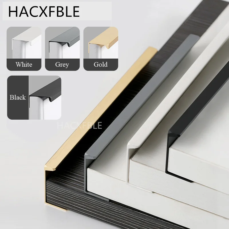 Hidden Long Furniture Handles Kitchen Handles Brushed Gold Cabinet Handles Aluminum Alloy Cupboard Door Handles Drawers Knobs