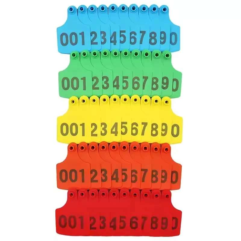 Customizable 100pcs Animal Ear Tags & Identification Card TPU Plastic Farm Animal Tracking Ear Tags for Cattle Sheep Pig