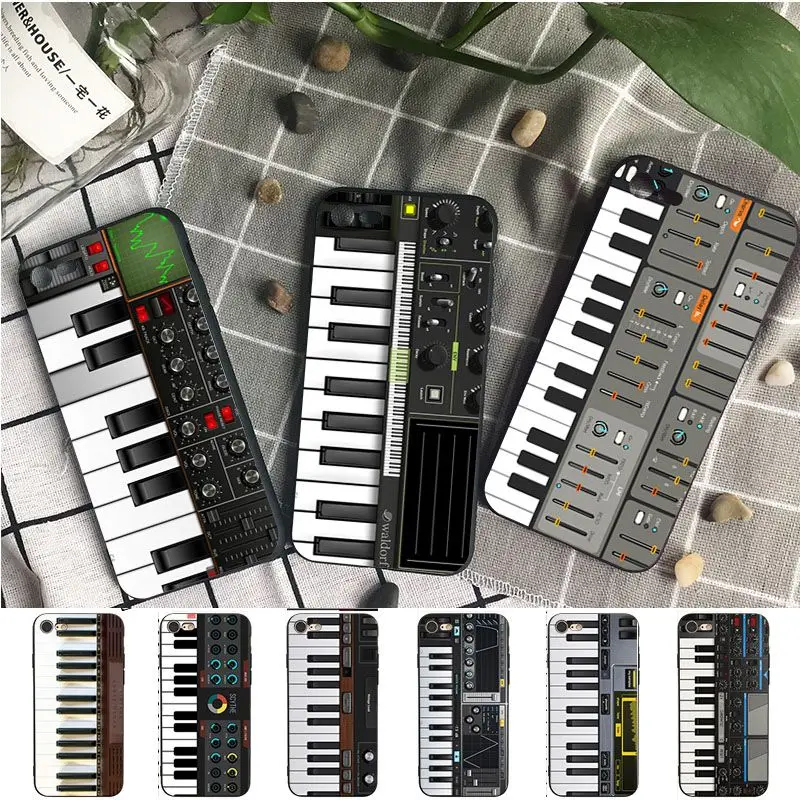 Piano Keyboard Funda Coque Telefoon Hoes Voor Iphone 15pro 16pro 13pro Max 7 8 Xr 14Plus 11pro 12pro Max 13Mini Se 2020 Hoesje