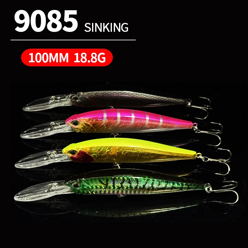 

100mm 18.8g Sinking Minnow Fishing Lures Long Casting Artificial Hard Bait Saltwater Seabass Trout Swimbait Fishing Equipment