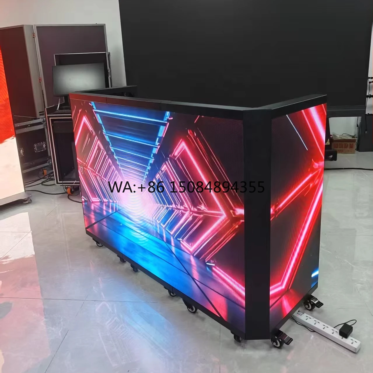 Factory Six-Fold LED DJ Booth Display, Portable Table Facade Screen for Nightclub & Music Events