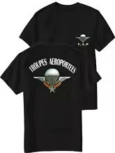 French Foreign Legion TAP Paratroops Airborne Badge T-Shirt Short Sleeve Casual 100% Cotton O-Neck Summer Men T-shirt Streetwear