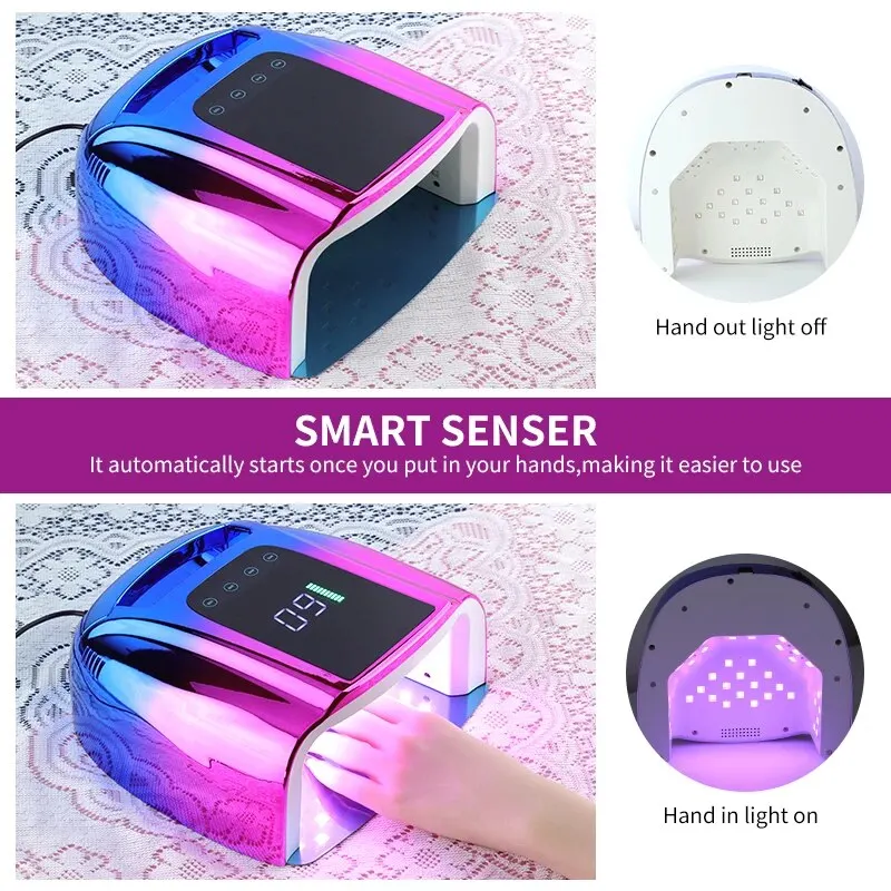 Rechargeable UV Nail Lamp Dryer 42LEDs Professional Wireless Nail Polish Curing Lamp for Drying All Nails Gel Polish Manicure