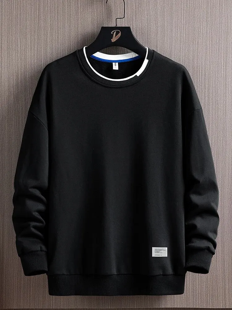 Men's Autumn and Winter Fashionable Solid Color Bottomed Round Neck Sweater