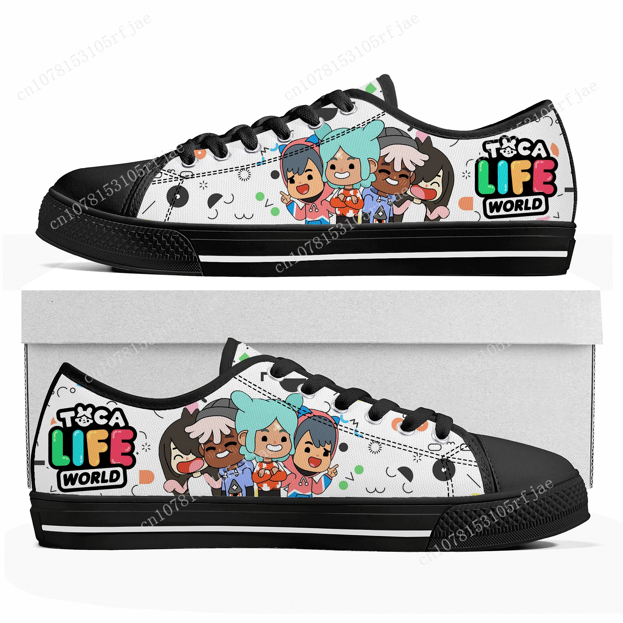 

Toca Life World Custom Low Top Sneakers Cartoon Game Womens Mens Teenager High Quality Shoes Casual Tailor Made Canvas Sneaker