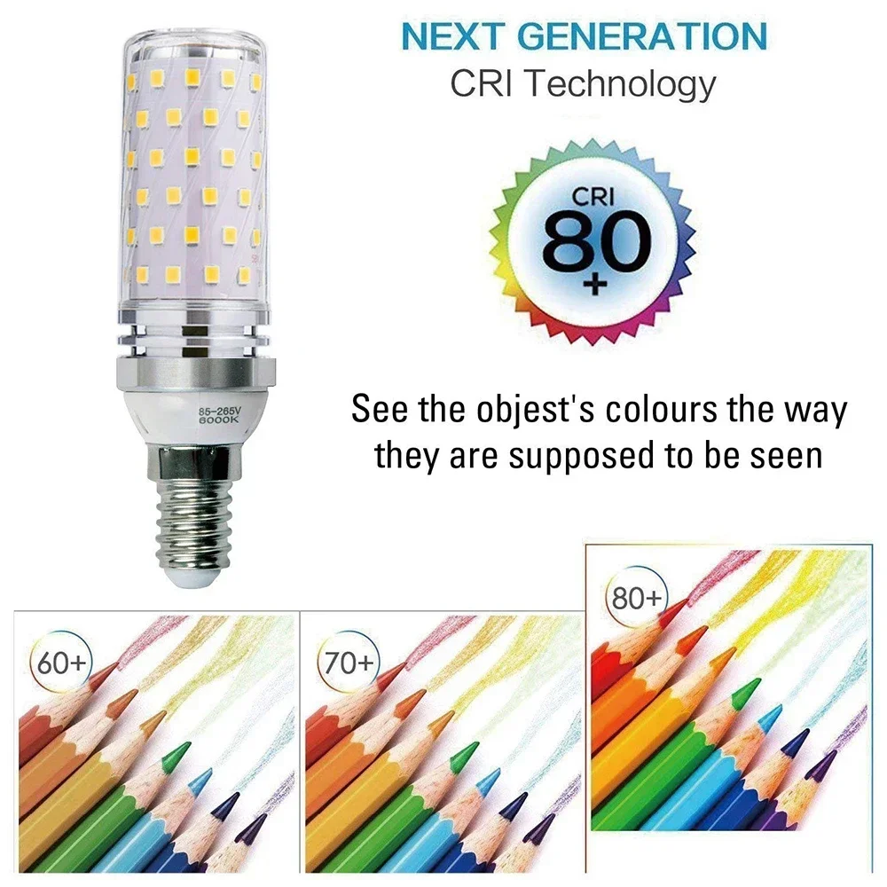 Melery-Ampoules de maïs LED E14, 16W, 160W, chaînes in347, lumière du jour, blanc, ci-après, vis Edison 1600Lm, 3 paquets