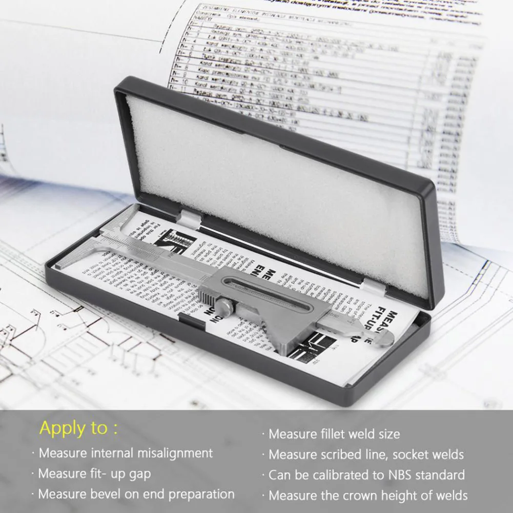 Hi-Lo Welding Gauge Metric Standard 0-32 mm Welding Inspection Gage Tester Stainless Steel Welding Pipe Measurement Gauge