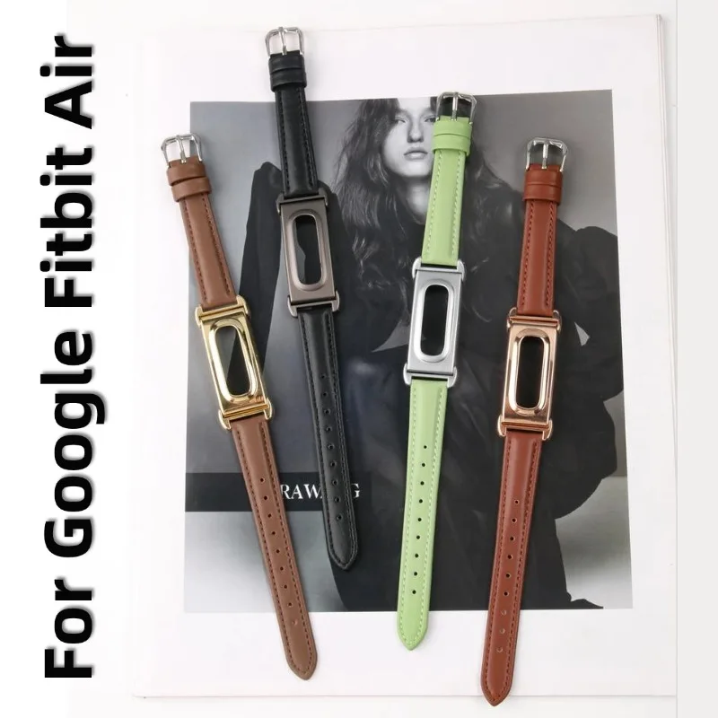 For Google Fitbit Air Band Strap Slim Waist Replacement Bracelet Women Metal Frame Watchband Accessories