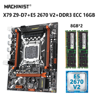 MACHINIST X79 Motherboard Kit Xeon E5 2670 V2 CPU Set LGA2011 Processor 16GB=8gb*2 DDR3 ECC RAM Memory Combo NVME M.2 SATA Z9-D7