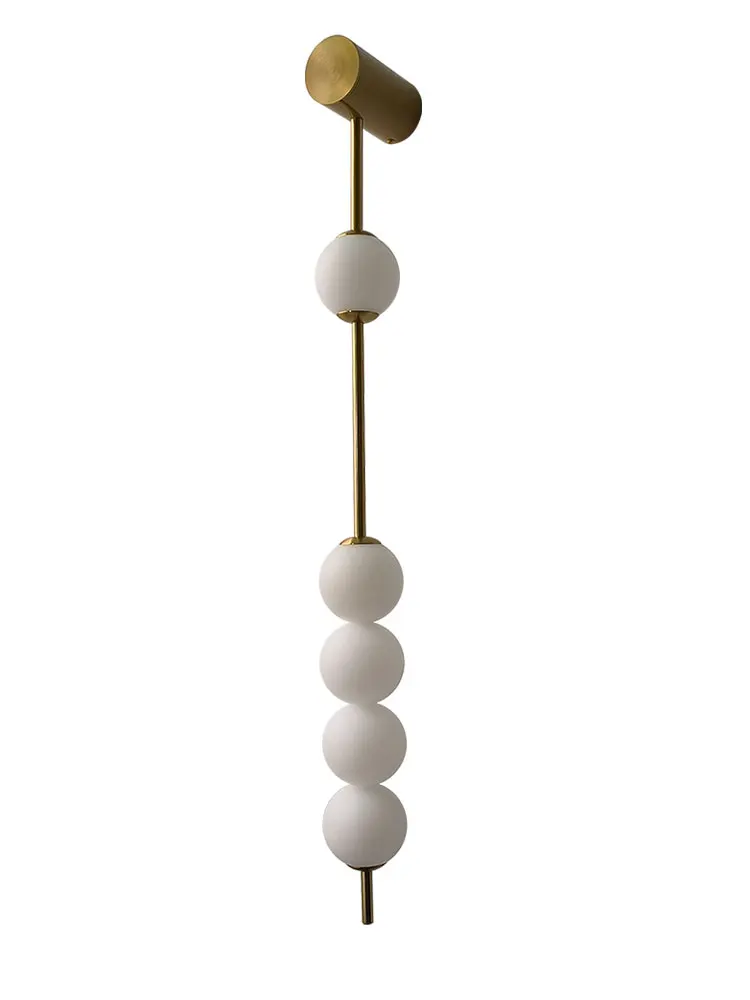 

French bedroom bedside wall lamp wabi sabi retro living room sofa background wall cream wind Internet celebrity necklace pl lamp