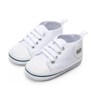 0-12 ay bebek erkek kanvas ayakkabılar sevimli yenidoğan bebek yürüyor beşik Sneakers küçük kız yumuşak taban kat ilk yürüyüşe TS111