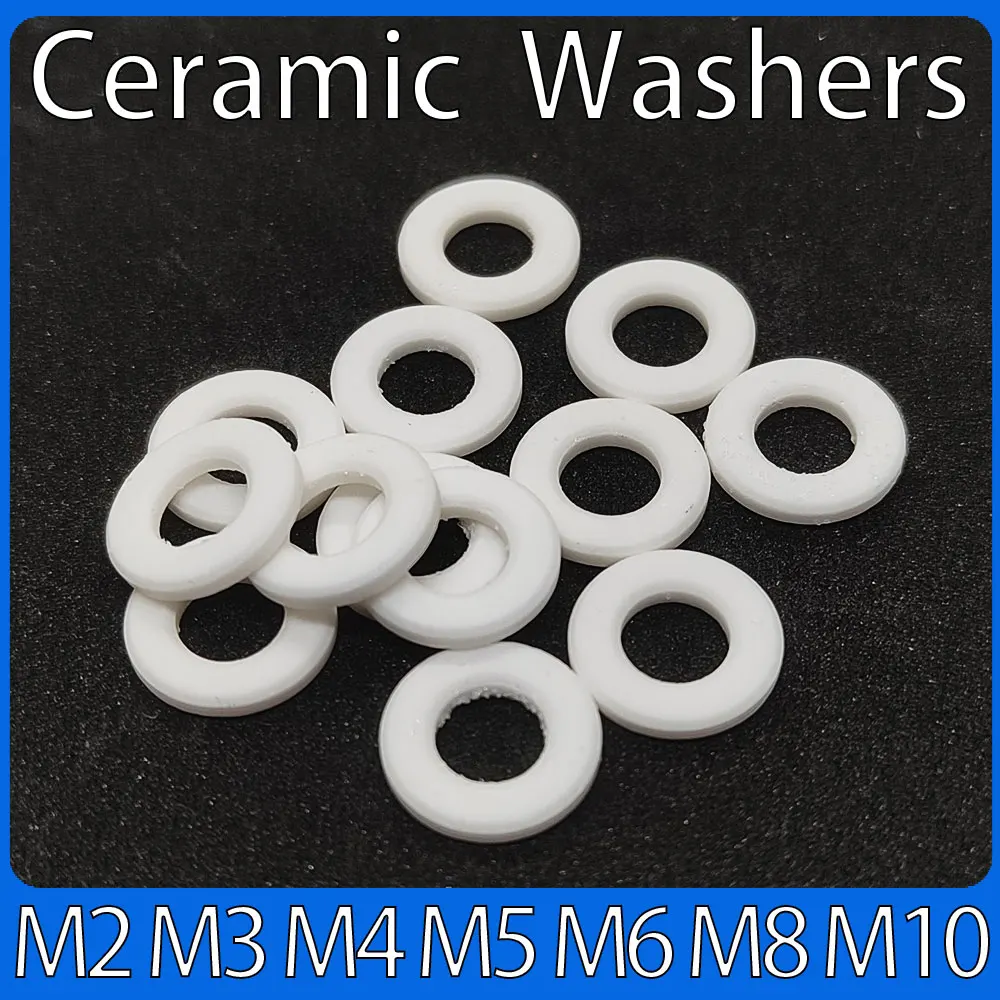 M2 M3 M4 M5 M6 M8 M10 Ceramic Washer Spacer Alumina High Temperature Resistant Gasket Ring Insulating Ceramic Tube Oring