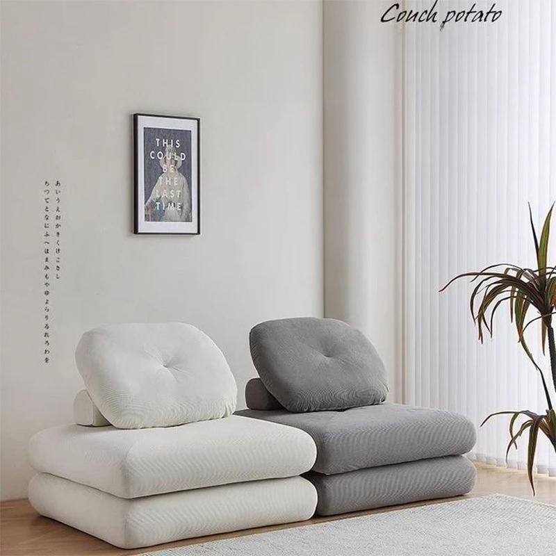 Beanbag Sofa, Tofu Block Sofa, Single Sofa Recliner for Living Room, Removable and Washable Fabric Sofa