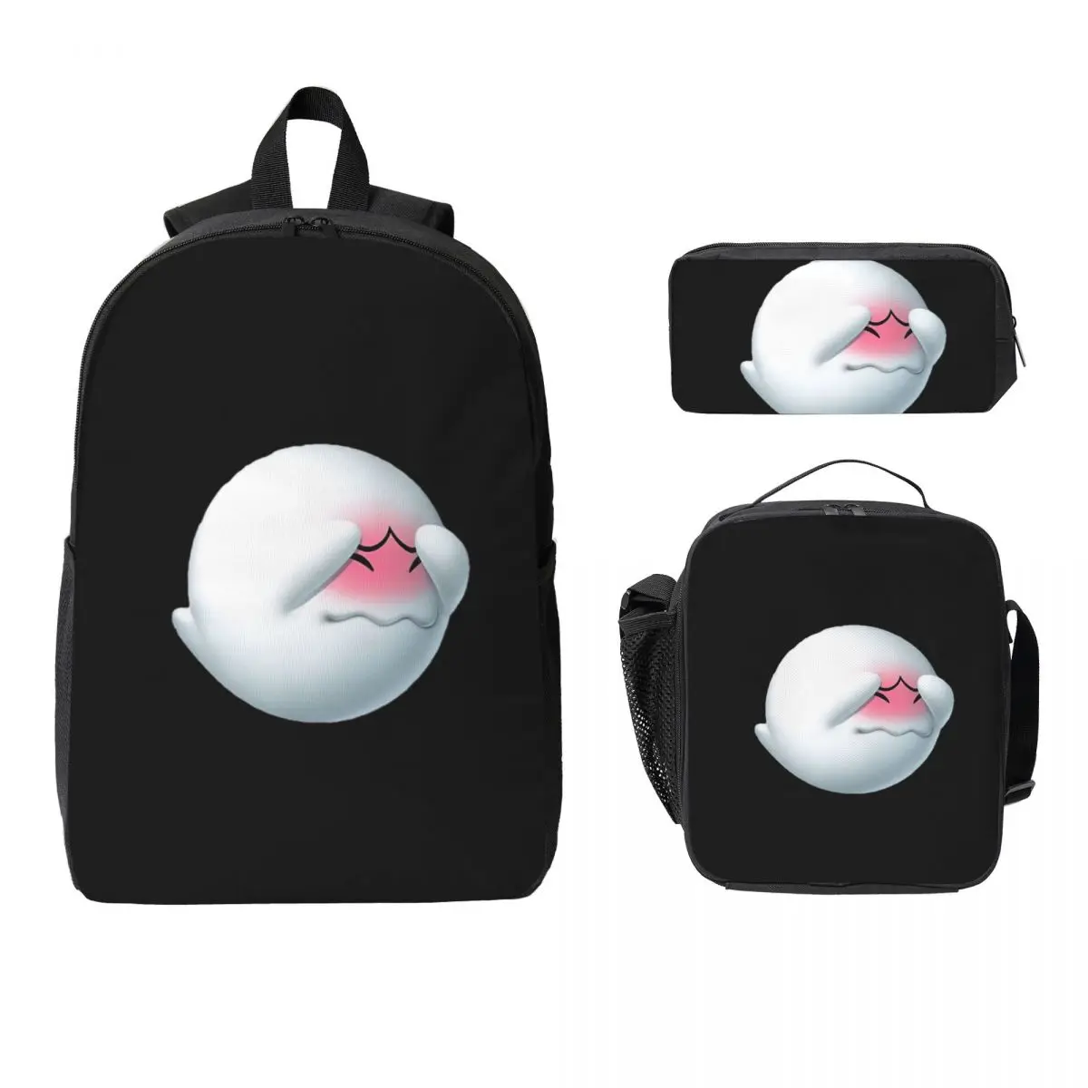 

King Boo Backpack Student Boys Girls BookBag School Bag Laptop Shoulder Bags 3ps Insulated Lunch Bag Pencil Case