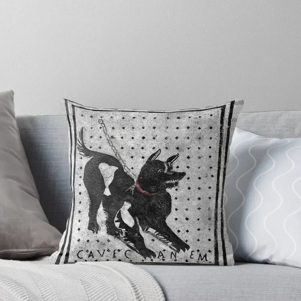 

Cave Canem - Beware of Dog - Pompeii Latin Mosaic Throw Pillow Cushions Cover pillow