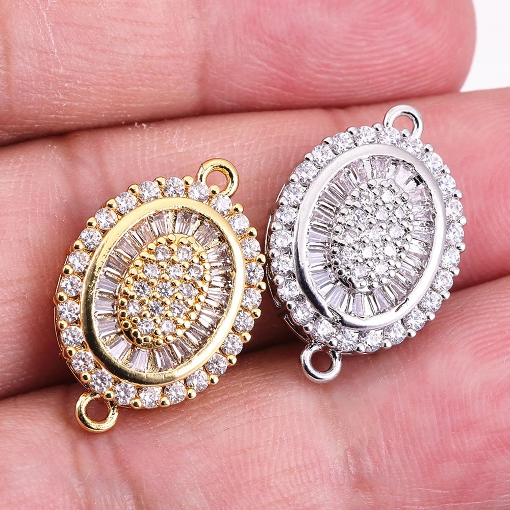 Juya 3Pcs/Lot Handmade Decorative Cubic Zirconia Flower Charms Connectors Accessories For DIY Bracelet Earring Jewelry Making