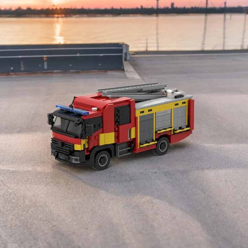 

1036 шт. MOC строительные блоки London Fire Brigade LFB-MK3 игрушка-лестница с насосом для детей, подарок на день рождения, чтобы повысить моторику, творчество
