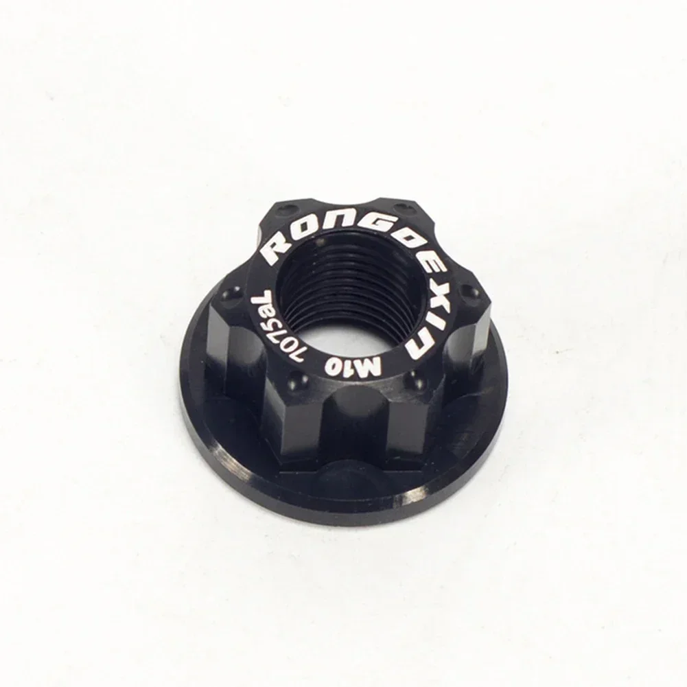2Pcs Vintage Titanium Flange Nuts Kids Bike Bicycle Rear Wheel Axle Track Nut M10x1.0 Rear Wheel Aluminum Alloy Cycling Accessor