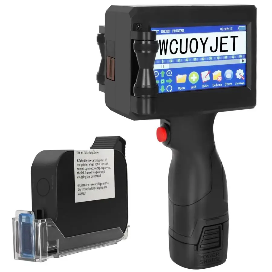 طابعة نافثة للحبر محمولة، ارتفاع الطباعة 0.080.5 بوصة طابعة محمولة مع خرطوشة حبر سريعة الجفاف 42 مل 4.3 بوصة تعمل باللمس #1
