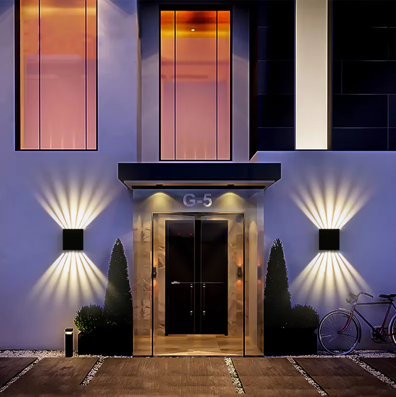 Picture 6: Tuya Smart Cube LED Wall Lamp Up Down 7 Beam IP65 Waterproof Dimmable Color Changing Outdoor Sconce Light/WiFi-Zigbee
