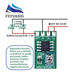 SAMIORE ROBOT New 30-1500MA Adjustable Constant Current LED Driver DC 3.3V 3.7V 4.2V 5V PWM Control Board Buck Power Module