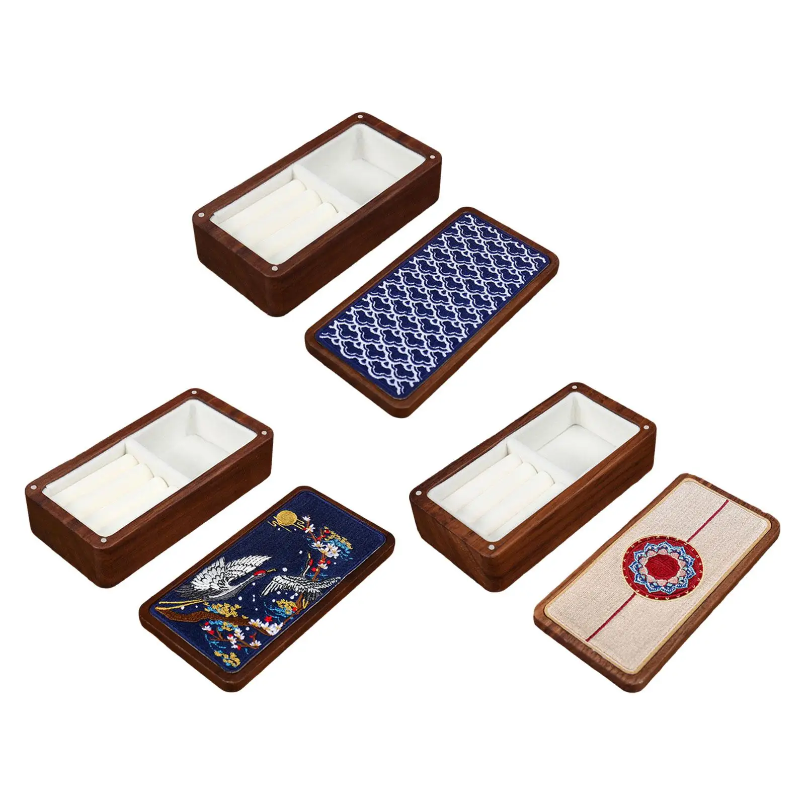 

Jewelry Box Organizer Retro Watch Ring Tray Rectangular Organization Jewelry Storage for Necklaces Earrings Ear Studs Bracelets